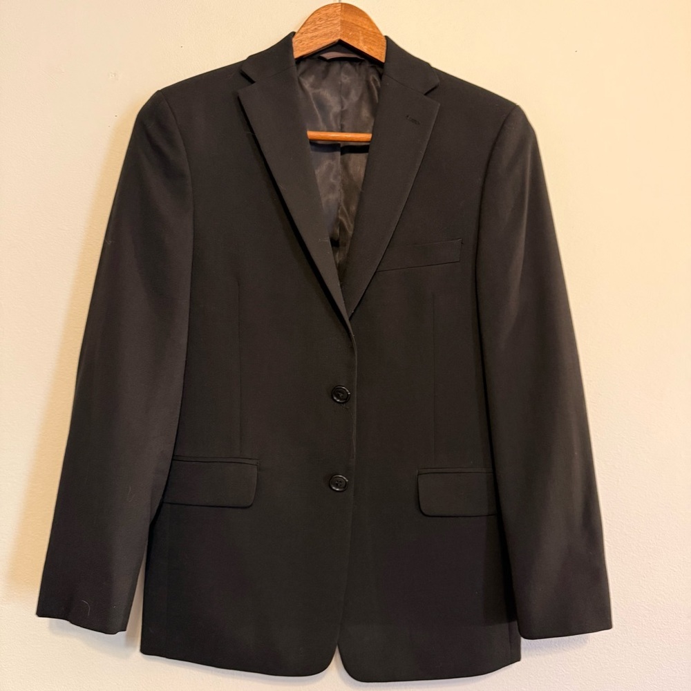 Boys Michael Kors Black Polyester Wool Blend Blazer Size 14R